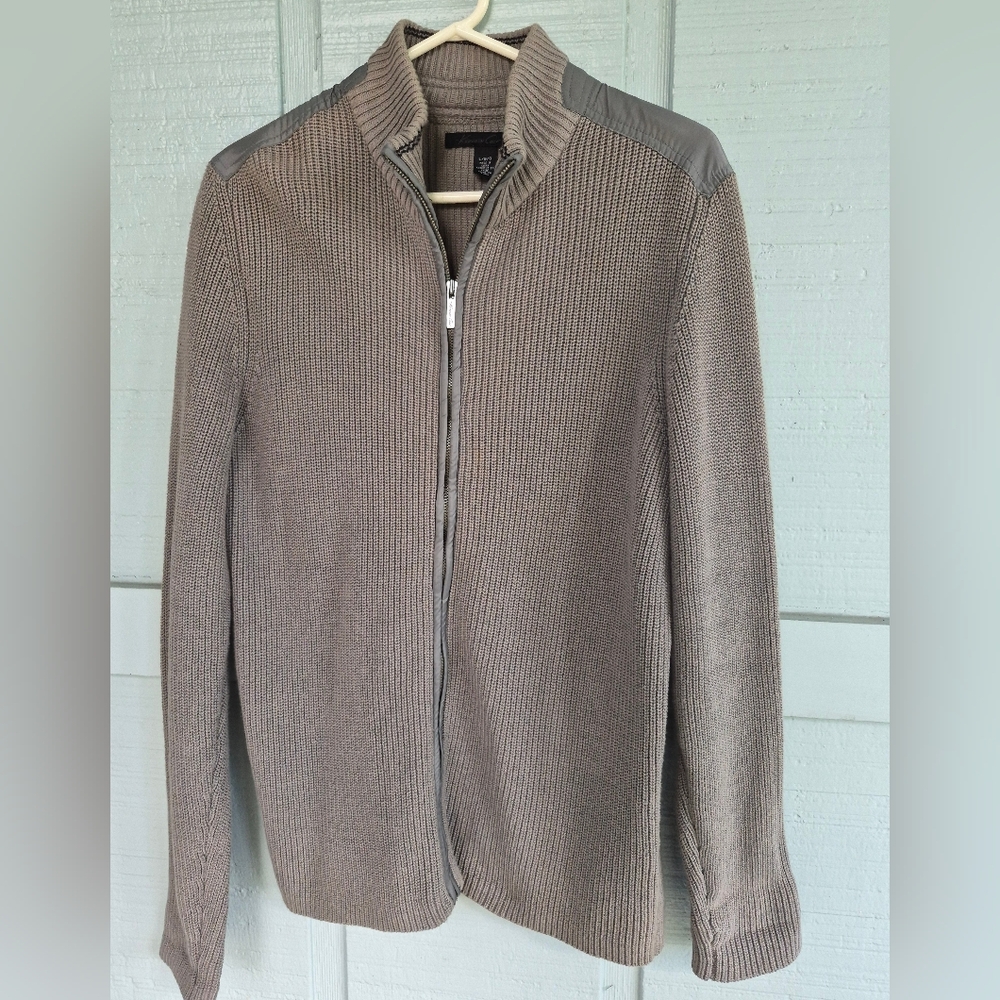 Kenneth Cole New York L Woman's Gray Zip-Up L/S Cardigan Sweater Ecletic Grandpa